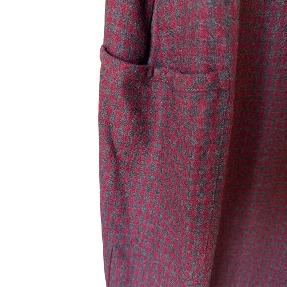 Eddie Bauer Wrap Maxi Dress V Neck Fringe Hem Plaid Sleeveless Lined Wool Blend - Picture 11 of 16